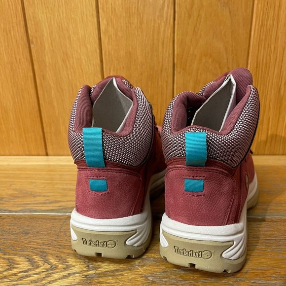 TIMBERLAND WOMEN'S WHITE LEDGE WATERPROOF MID HIKER DARK RED FULL GRAIN A5P2B - Picture 5 of 11